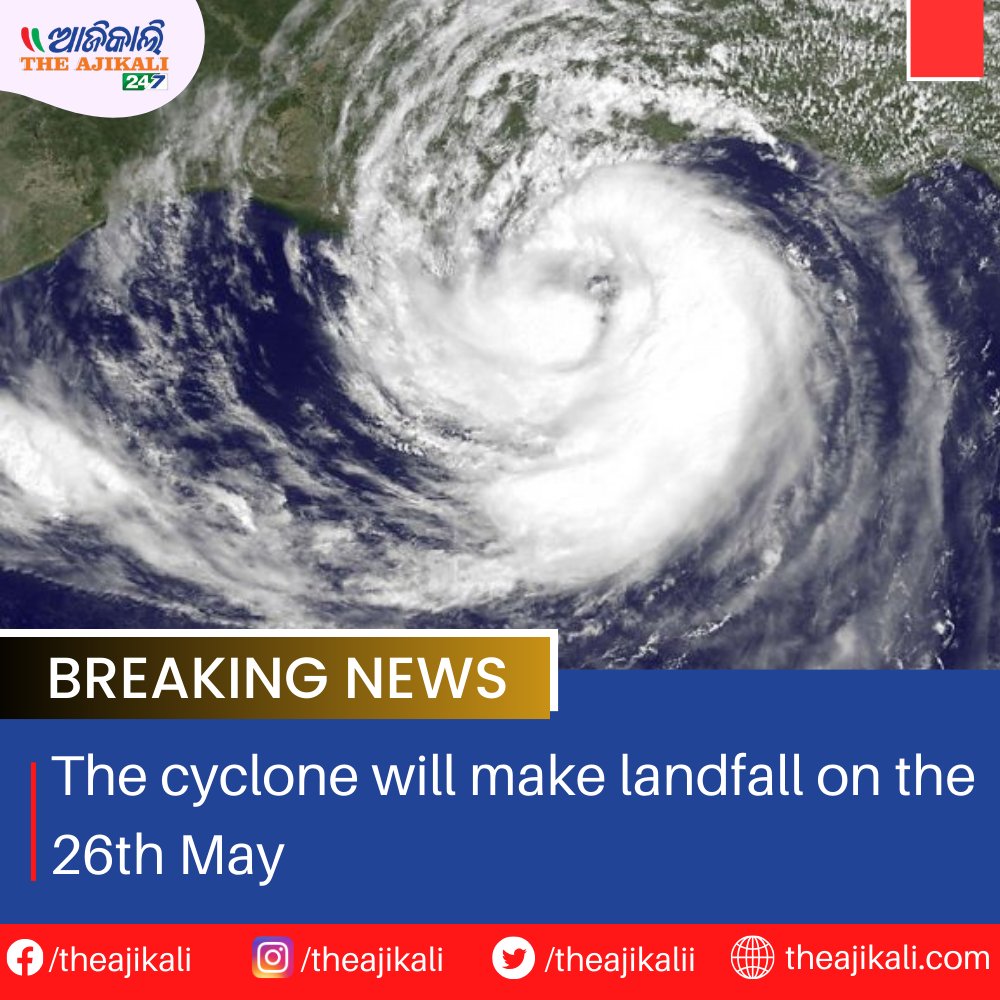 The cyclone will make landfall on the 26th May.

To read more- theajikali.com/the-cyclone-wi…

#CycloneAlert #LandfallMay26 #StaySafe #CyclonePreparedness #EmergencyPreparedness #WeatherAlert #CycloneSeason #SafetyFirst #NaturalDisaster #CycloneAwareness