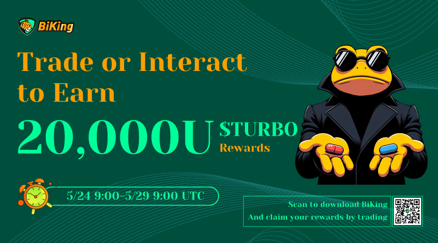 BiKingex's tweet photo. Spot Listing #TURBO💰

🏆 Airdrop for #TURBO worth 20,000 USDT💰

1/ Follow @BiKingex RT+❤️+Comment on any BiKing tweet with your UID
2/Fill👉 https://t.co/CPo79sEYeO to claim top token airdrops worth 2U (One submission allowed per day)

⏰ Launch Time: 2024/5/24 9:00 UTC
⏰ Event Duration:  5/24 9:00-5/29 9:00 UTC

Follow @BiKingex
RT+❤️

Details 👉https://t.co/w713z3GEfi
@TurboToadToken