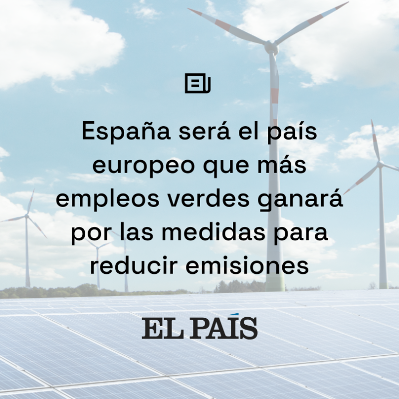 mitecogob's tweet photo. España 🇪🇸 es el país europeo que más empleo verde creará en esta década

► 100.000 nuevos empleos asociados a la reducción de emisiones

Descarbonización y crecimiento económico
» son compatibles

Somos vanguardia en lucha contra el cambio climático 🟢

Por @el_pais