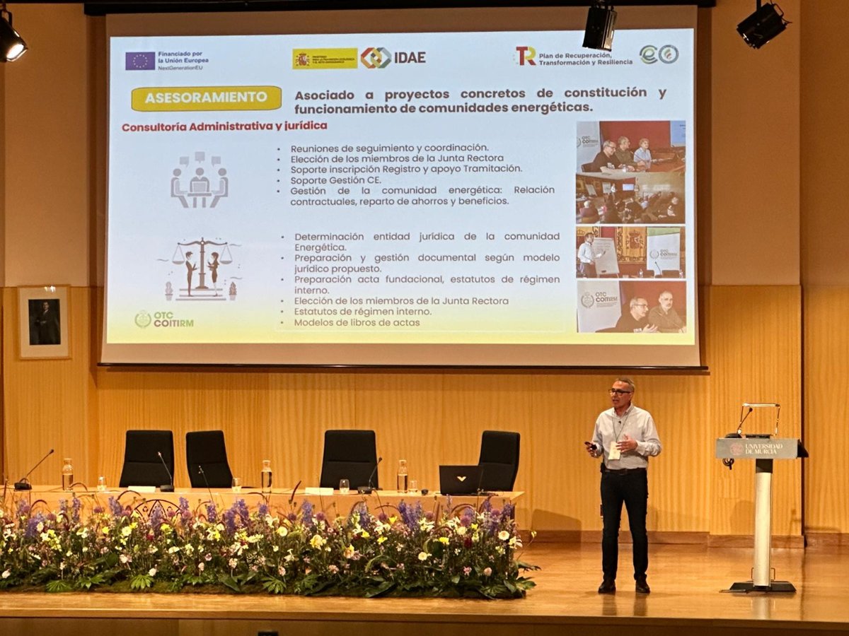 AremurMurcia's tweet photo. 🌐 Francisco Espín, presidente de #AREMUR, ha participado en las XXXIV Jornadas CRUE - SOSTENIBILIDAD de @UMU ♻️

🗣️💡 En su ponencia sobre las comunidades energéticas ha explicado como estas son una herramienta para el impulso de la transición energética en las universidades. https://t.co/Vvad4nAwmx