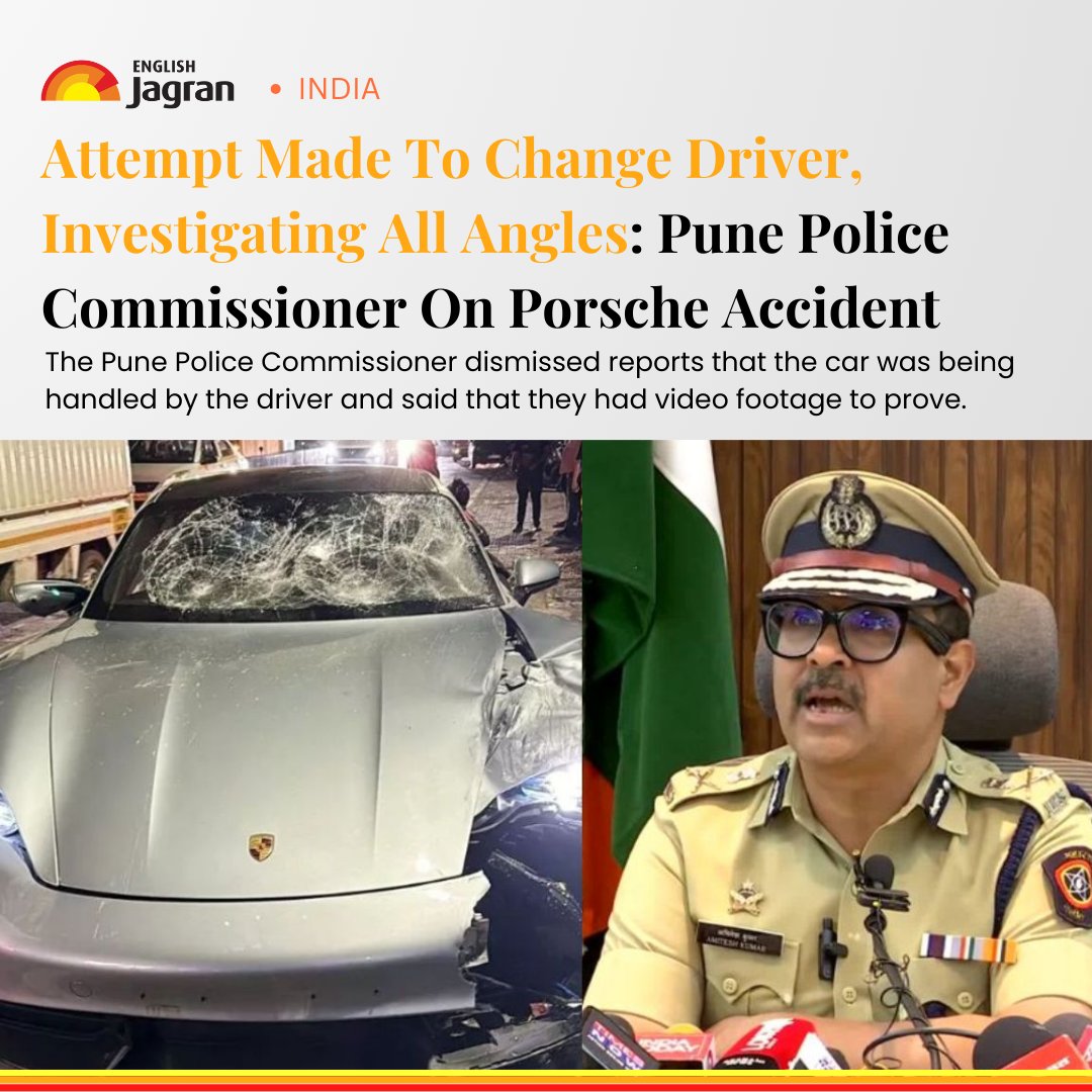 The Pune Police Commissioner dismissed reports that the car was being handled by the driver and said that they had video footage to prove that the 17-year-old boy was driving the luxury car. Read More: tinyurl.com/bdfmcyn4 #Pune #PoliceCommissioner #Teenager #LuxuryCar