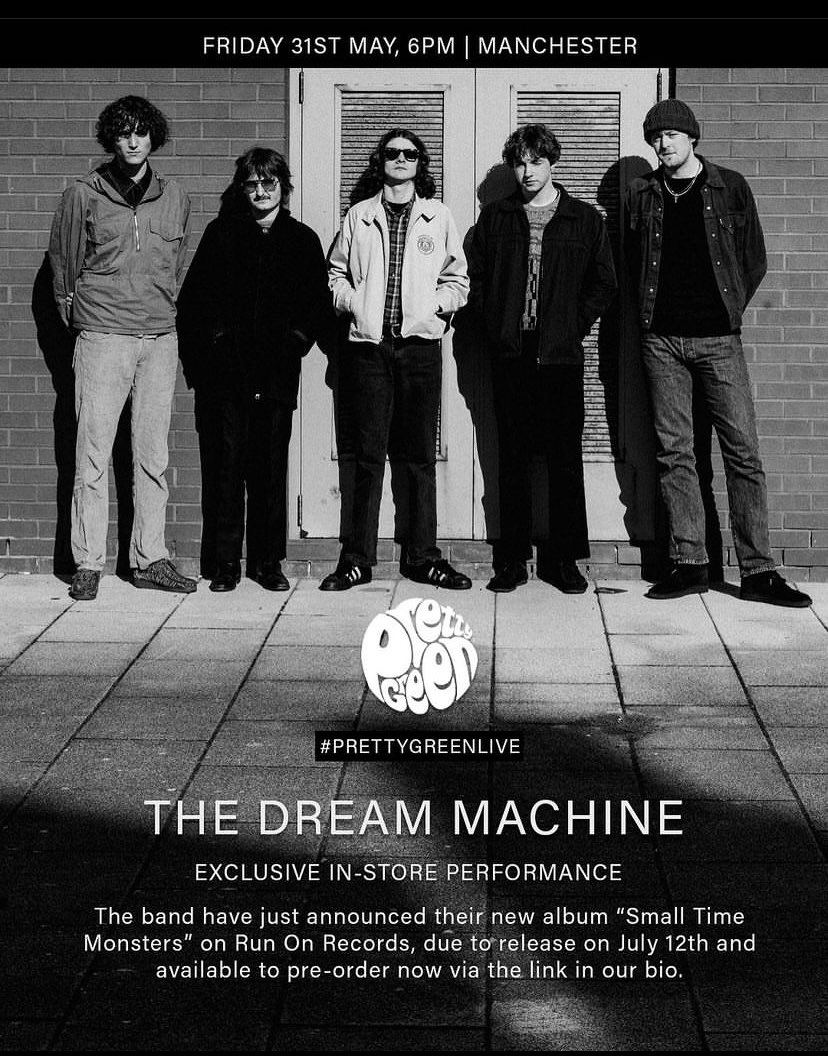 Manchester, next Friday @prettygreenltd have kindly invited us to play stripped back in their new @prettygreenmcr store. Enter the draw to come watch us now in their bio. Q&A after with @therealboon too. Be quick 💨 Draw - linkin.bio/prettygreenltd…