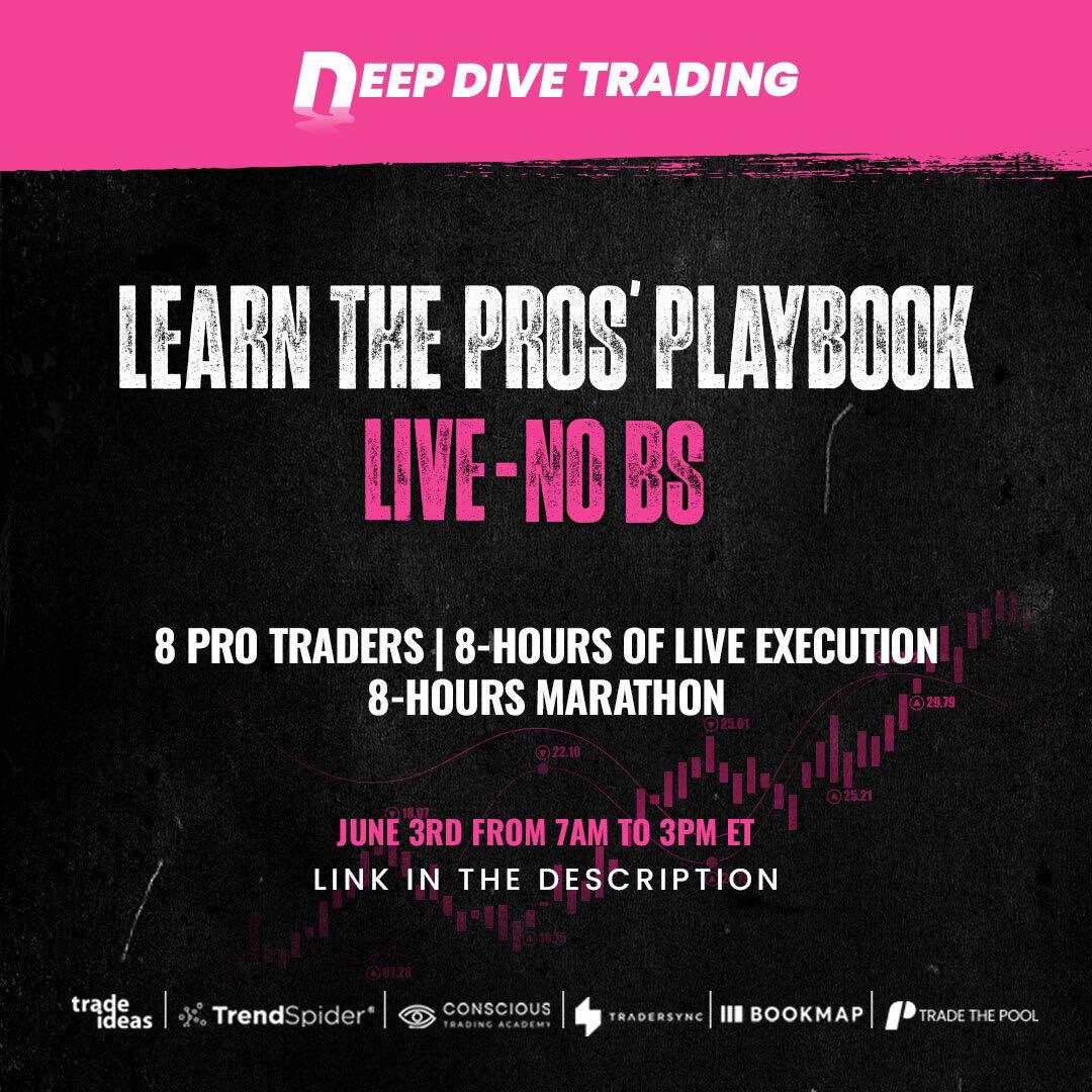Hey Traders, Get ready to dive deep! 🤿 We are super excited to invite you to the biggest stock 'Deep Dive Trading' event @TradeThePool (our stock brand) has lined up 8 pro traders who will trade live and deep dive into every step throughout the day🤝 🗓️Join us on June 3rd at