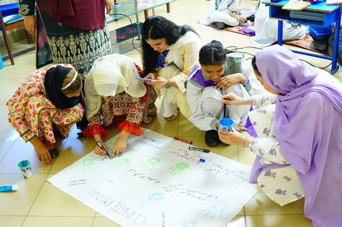 SFJPK's tweet photo. Empowering children in climate action and protection ensures a safer, more sustainable future. 🌍 Their voices bring fresh perspectives and solutions. Together with the @cpwbpunjab , we are engaging, educating, and inspiring the next generation to safeguard our planet and their rights. #ClimateAction #ChildProtection @SarahAhmad_CPWB @AbdullahAFadil @nchrofficial @shabnambalouch1 @AusHCPak @USCGLahore @SwedeninPK @EUPakistan @CStrandhoj_FCDO @MalalaFund @UNChildRights1 @UN_EndViolence @MuslimCharityUK @streetchildren @BCICotton @CRINwire @WBPakistanCD @PakistanADB @DKinPK