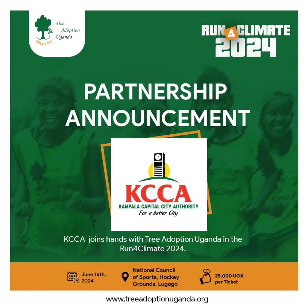 As we look forward to the #Run4Climate on 16th June, here's an exciting partnership between @KCCAUG and @TreeAdoptionUg for the 2024 event.