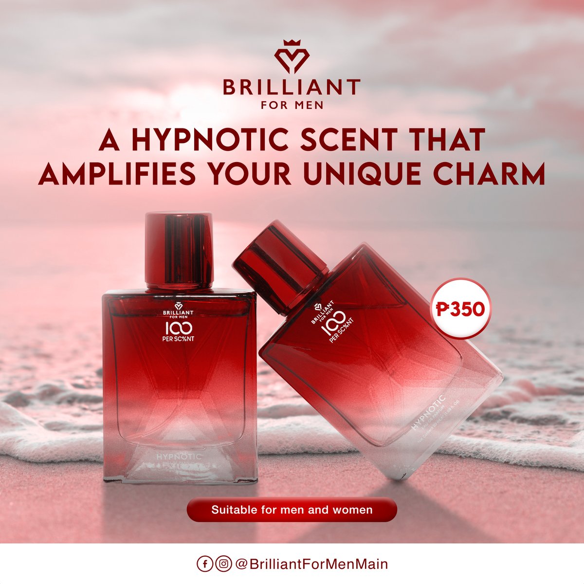 A HYPNOTIC SCENT THAT AMPLIFIES YOUR UNIQUE CHARM! 🌹

The luxurious fragrance that embodies elegance, whether you are a man or woman. 👫✨

Get yours now for only PHP 350.00 SRP! 🛒

#BrilliantForMen 🖤
#BrilliantSkinEssentials ✨