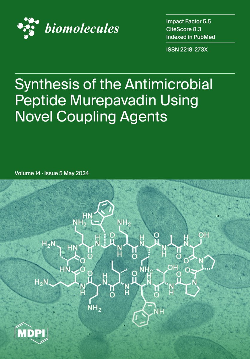 Read now ➡️ 'Synthesis of the Antimicrobial Peptide Murepavadin Using Novel Coupling Agents' by Francesc Rabanal, et al. The article was chosen as the cover for Volume 14, Issue 5 (May 2024). 🔗 Article: brnw.ch/21wK5Ru 🔗 Issue: brnw.ch/21wK5Rv