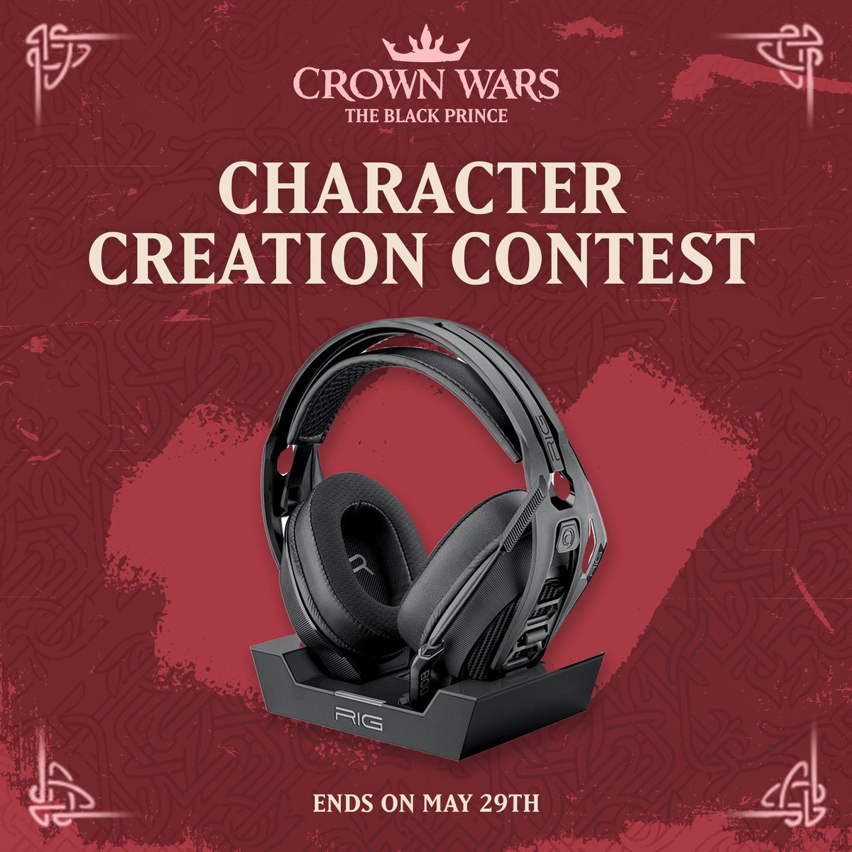 Win a RIG 800 Pro Wireless Headset to celebrate Crown Wars! 👑

1⃣ Follow <a href="/CrownWarsGame/">Crown Wars - The Black Prince</a> 
2⃣ Share a screenshot of the squad member you customized that you are most proud of.
3⃣ Let the people decide your fate! The one with the most likes on May 29th wins the prize!