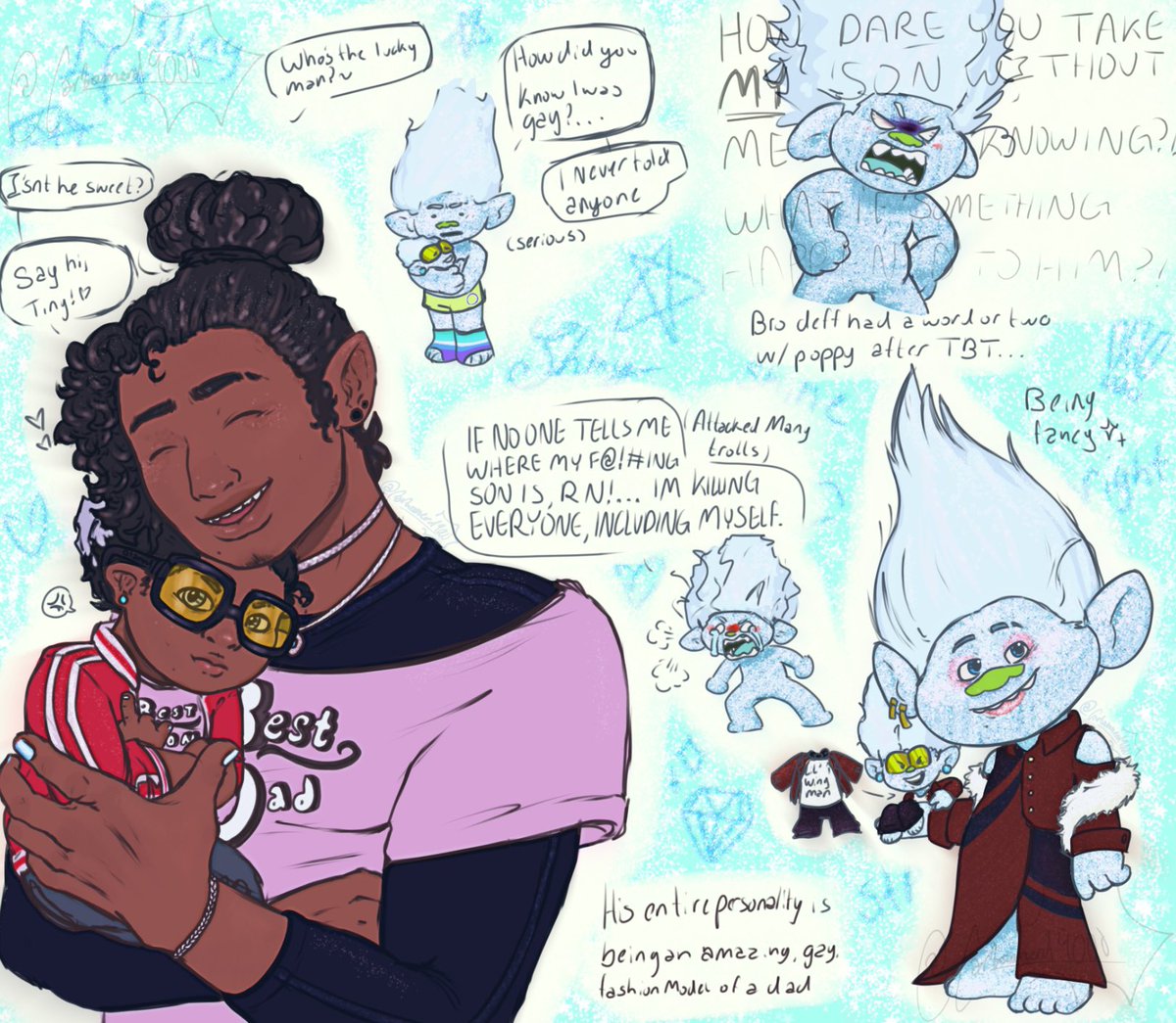 Hehe guy diamond and son human designs and doodles repost since i have nothing to show atm‼️ #TROLLSTWT #guydiamond #tinydiamond #TrollsBandTogether #trolls3 #Trollsguydiamons