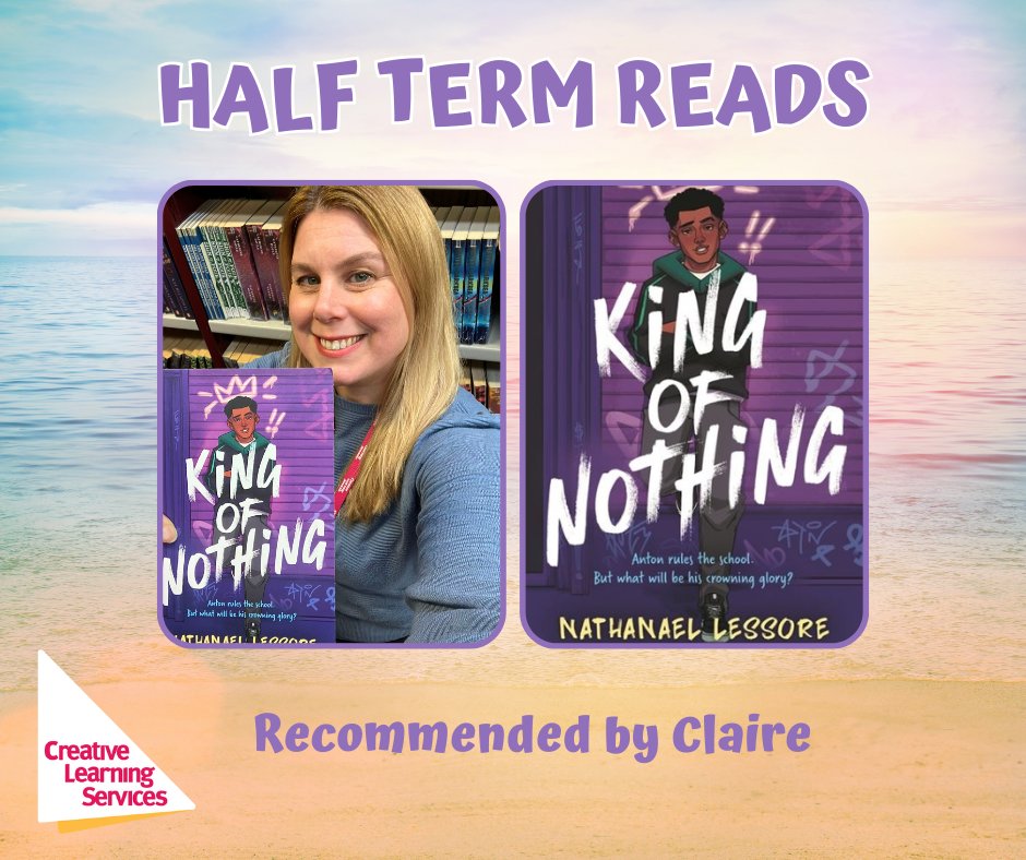 Our final #HalfTerm read is from Claire: King of Nothing by @NateLessore, @HotKeyBooks We loved Steady for This and Nathanael's next book does not disappoint! Packed with humour, with lots to say about toxic masculinity & peer pressure. A fun & important read. For Year 8 +