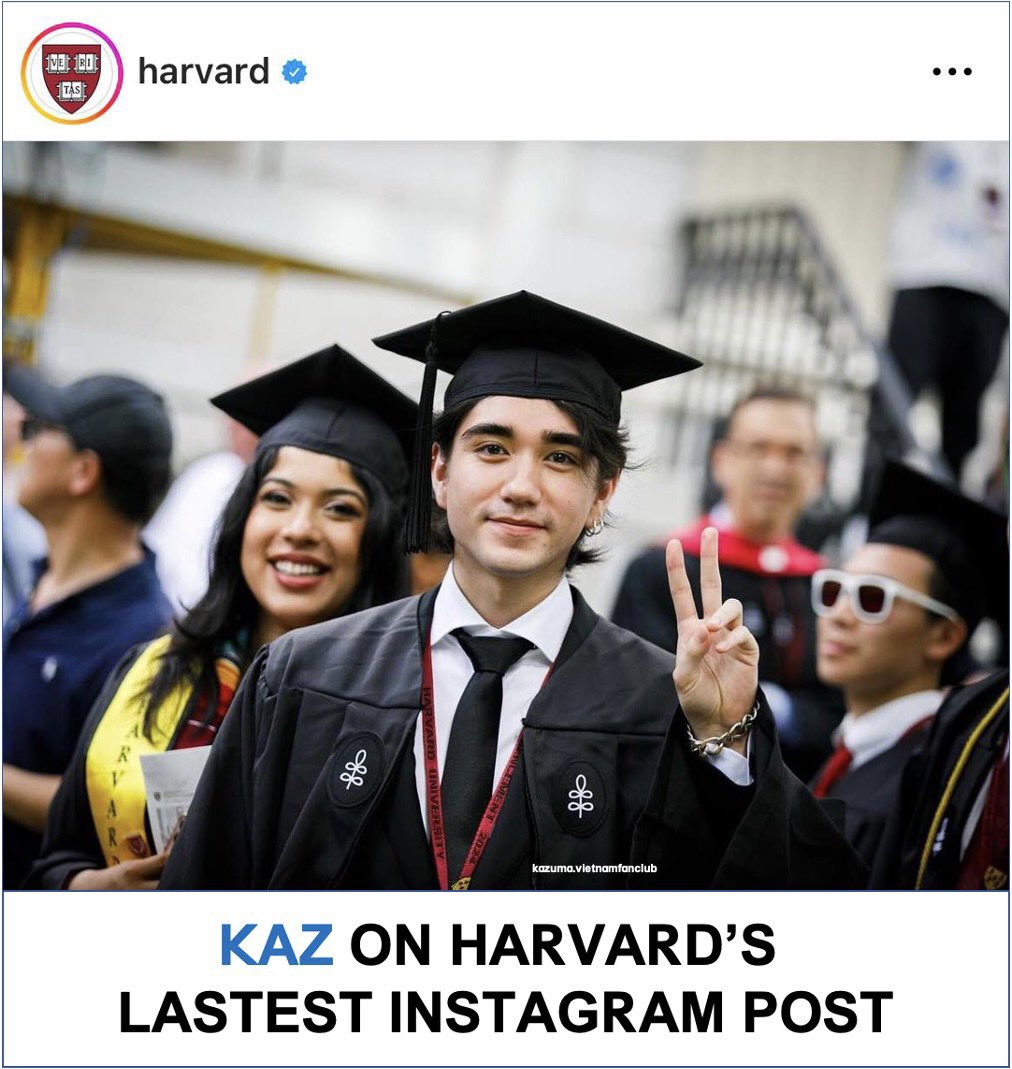 OnlyKazVN's tweet photo. “Wow I made it ✌️”

#kazumamitchell #ONLYKAZvn #Harvard2024 https://t.co/ZvBbkCmE5D