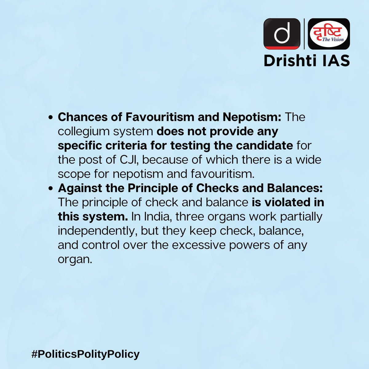 Read to engage with #PoliticsPolityPolicy. 

#DrishtiGuideToGS #Executive #Case #Judge #Parliament #Government #SupremeCourt #UPSC #IAS #Political #CSE #GS #Preparation #PracticeMakesPerfect #UPSCAspirants #Mentoring #Education #UPSCMotivation #DrishtiIAS #DrishtiIASEnglish