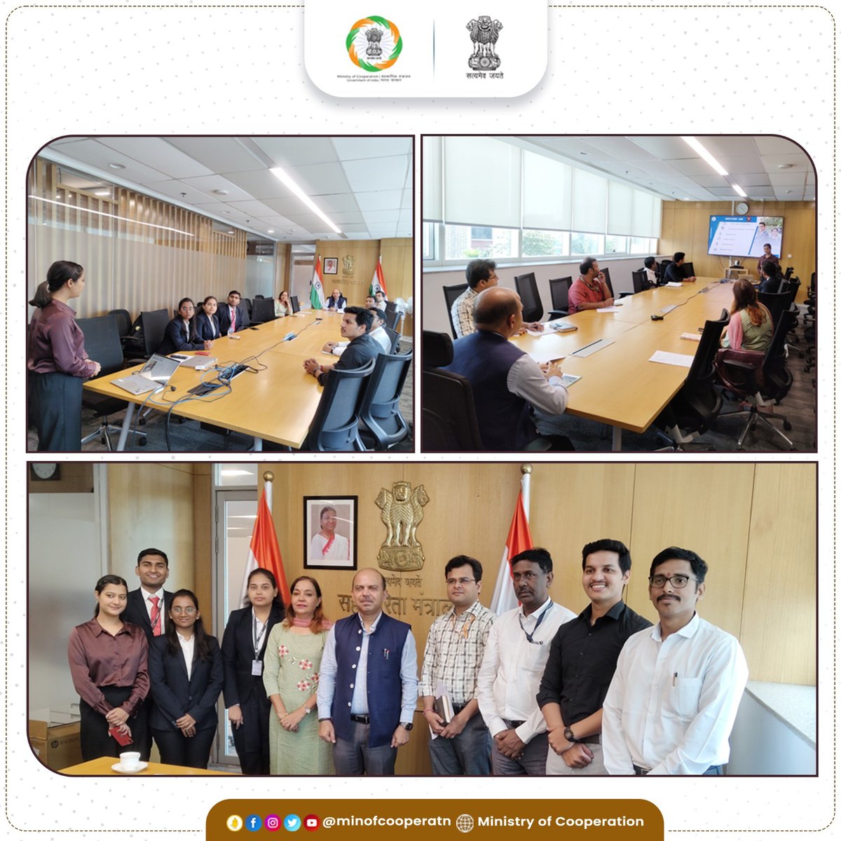 A delegation from the placement committee of @VAMNICOM_Pune called on Dr. Ashish Kumar Bhutani, Secretary, MoC today. The institute, offering professional courses in the Co-op Sector, has achieved a remarkable feat of 100% placement for PGDM (ABM), batch 2022-24 this year.