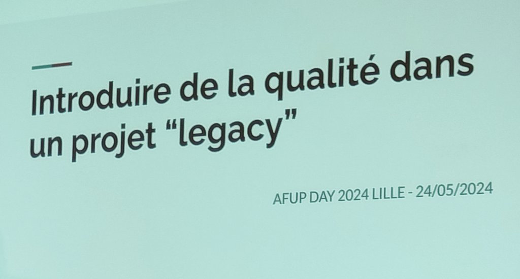 chtinkl's tweet photo. @makmaoui nous parle de code legacy et de qualité a l'#afupday 2024 organisé par l'@afup https://t.co/4xnL5fzj2c