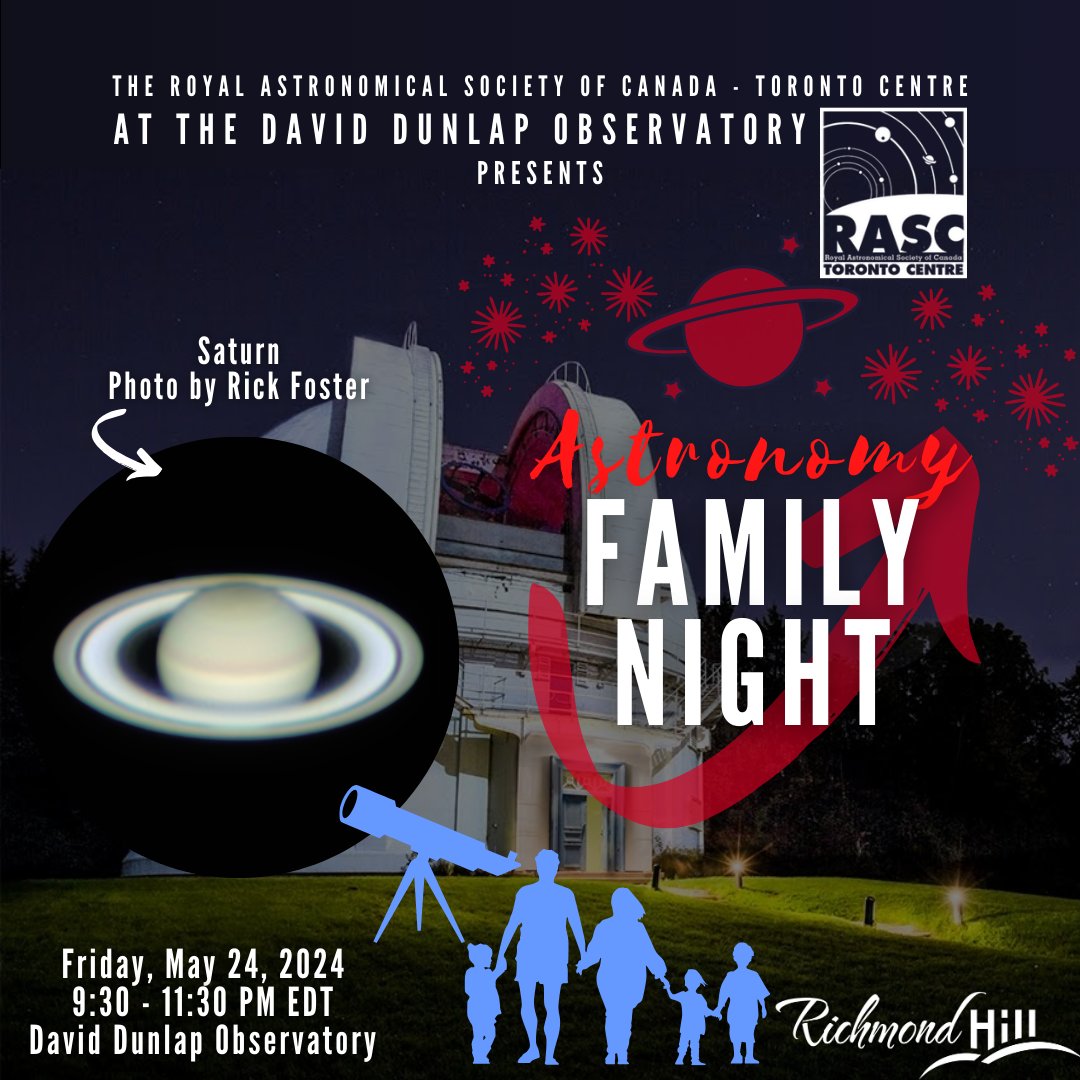 RASC National (@rasc) on Twitter photo Astronomy Family Night
Fri, May 24, 9:30-11:30 PM, DDO
anc.ca.apm.activecommunities.com/richmondhill/a…
Planetarium Day for Little Astronomers
Sat, May 25, 11:30AM-12:15 PM, DDO
anc.ca.apm.activecommunities.com/richmondhill/a…
Planetarium Day
Sat, May 25, 1-2:30 PM, DDO
anc.ca.apm.activecommunities.com/richmondhill/a… Astronomy Family Night
Fri, May 24, 9:30-11:30 PM, DDO
anc.ca.apm.activecommunities.com/richmondhill/a…
Planetarium Day for Little Astronomers
Sat, May 25, 11:30AM-12:15 PM, DDO
anc.ca.apm.activecommunities.com/richmondhill/a…
Planetarium Day
Sat, May 25, 1-2:30 PM, DDO
anc.ca.apm.activecommunities.com/richmondhill/a…