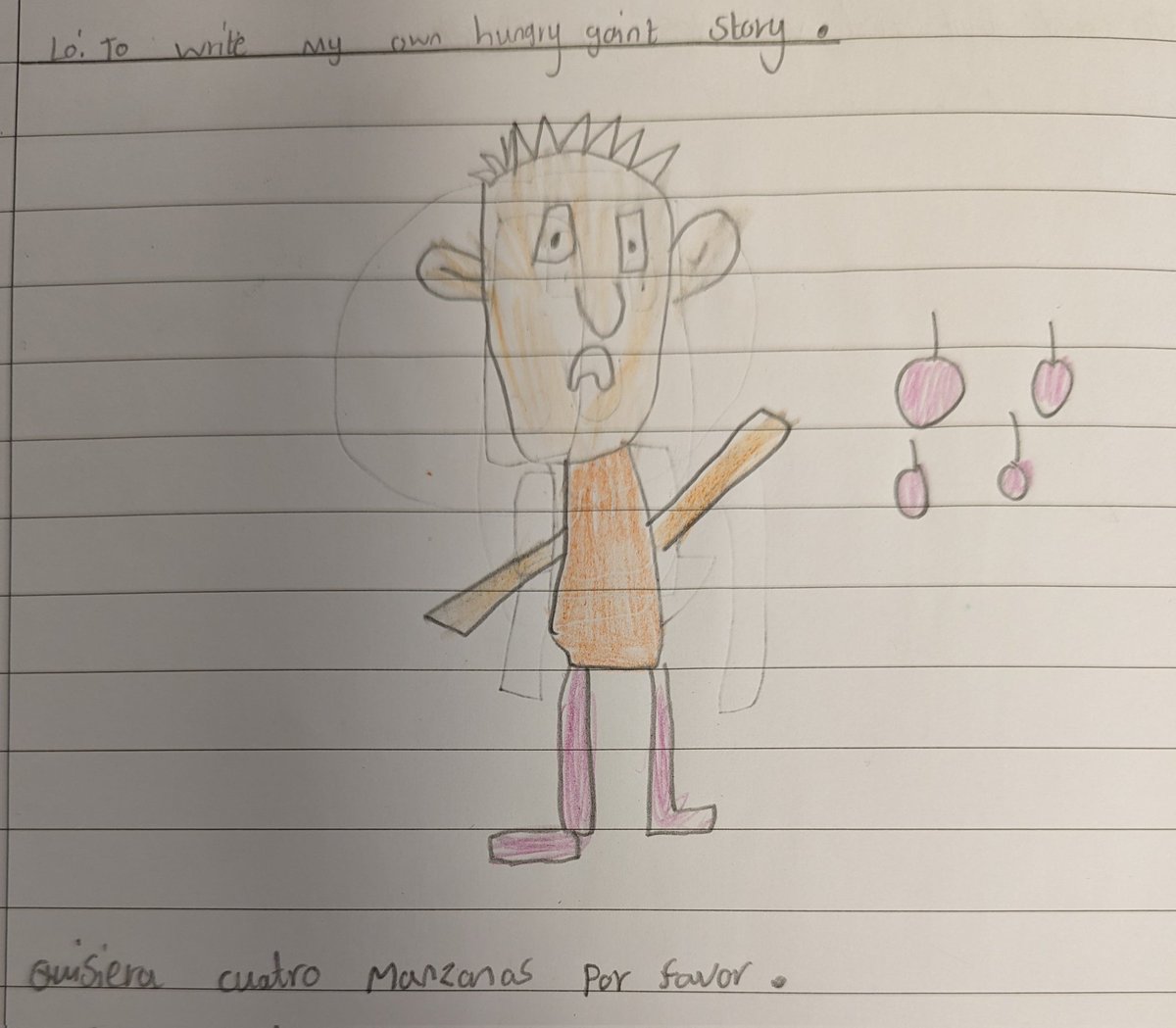 lormes_Spanish's tweet photo. After spending Summer 1 term learning about fruits and vegetables and reading a story about a hungry giant, the year 3 children at @Haslamparkprim1 wrote their own Hungry giant stories. They loved doing this activity, look at these lovely cartoons! @network_primary 🇪🇸 🍐🍊🍏🍇🍅 https://t.co/5CrRj1Gqej