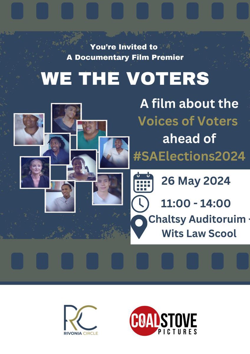 Join us for our last Gauteng screenings of the #WetheVoters documentary that centres the voices of 9 voters. #WetheVoters will decide on 29 May 2024. So proud of my @rivonia_circle team!