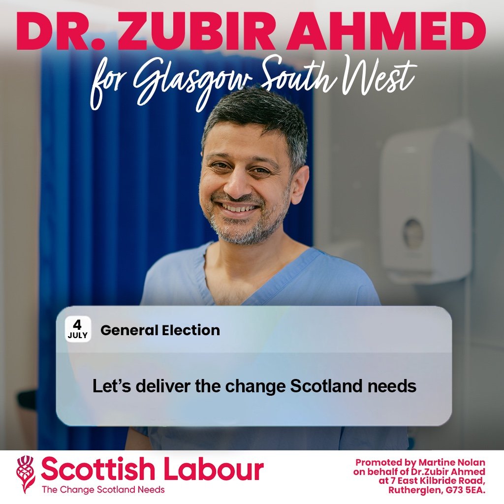 Reminder: If you haven’t already, put a date in your diaries! The general election is on July 4th and will be the most important in a generation. Vote Scottish Labour to deliver the change Scotland needs. #VoteScotLab24