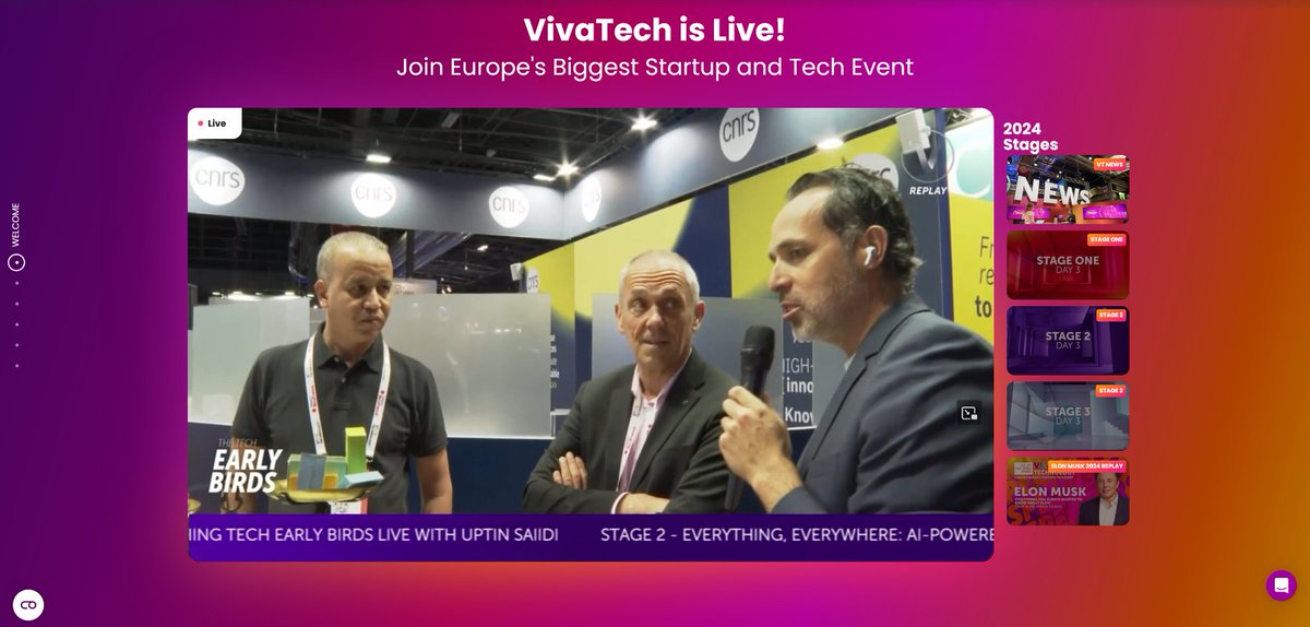 <a href="/INSAToulouse/">INSA Toulouse</a> <a href="/cnrsinnovation/">CNRS Innovation</a> <a href="/VivaTech/">VivaTech</a> <a href="/CNRSinBrussels/">CNRSinBrussels</a> <a href="/RolandLescure/">Roland Lescure</a> <a href="/Marina_Ferrari/">Marina Ferrari</a> <a href="/BrunoBonnellOff/">Bruno Bonnell</a> <a href="/Bpifrance/">Bpifrance</a> <a href="/sup_recherche/">Ministère Enseignement supérieur/Recherche/Espace</a> <a href="/SGPI_avenir/">Secrétariat général pour l’investissement</a> <a href="/Economie_Gouv/">Ministère de l'Économie et des Finances</a> <a href="/ReseauSATT/">Réseau SATT</a> <a href="/CNRSbiologie/">CNRS Biologie</a> <a href="/CNRSchimie/">CNRS Chimie</a> <a href="/CNRSphysique/">CNRS Physique</a> <a href="/CNRSingenierie/">CNRS Ingénierie</a> <a href="/CNRSinformatics/">CNRS Sciences informatiques</a> 🔴LIVE #Vivatech TV sur l'espace du <a href="/CNRS/">CNRS 🌍</a> (J49) avec <a href="/antoine_petit_/">Antoine Petit</a>, Pdg du <a href="/CNRS/">CNRS 🌍</a> et les représentants des start-up <a href="/BiomemoryLabs/">Biomemory</a> 🧬, <a href="/LACTIPS_SA/">LACTIPS</a> ♻️ et Tafalgie therapeutics ⚕️. 
vivatechnology.com