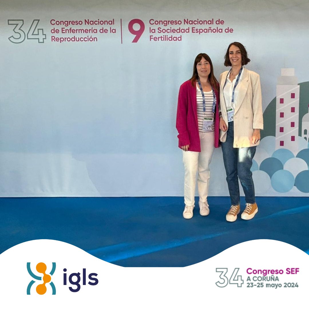 We're here at the 34th Congress of the Spanish Fertility Society hashtag#SEF24 📷 Our specialists in genetics and reproductive immunology Tamara Mateu Albero, PhD and Marta Berruezo Salas are present. #SEF2024 #ScientificResearch #igls @sefertilidad