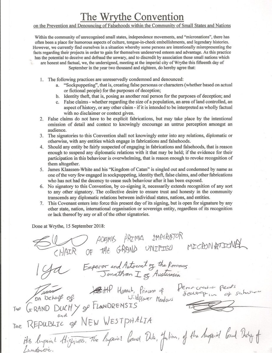 micronations.wiki/wiki/Intermicr…

Intermicronational treaty is a term used to describe multilateral treaties between micronations. They lack the same practices seen in macronational treaties, which are established by the Vienna Convention on the Law.

#micronation #micronations #microwiki