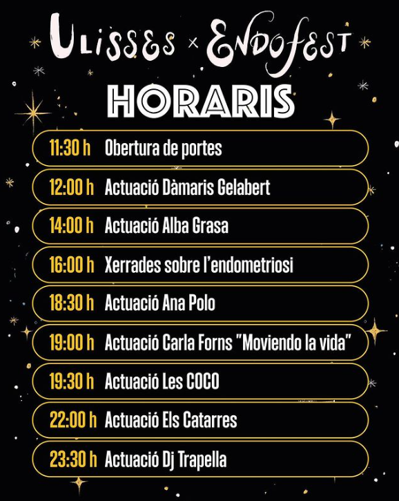 masmionline's tweet photo. ESTE FINDE, ¡TIENES UN PLANAZO! 

Festival solidario 🤩 #ENDOFEST 
📌 Premià de Dalt (Barcelona) 
📆 25 mayo

Evento que da voz a la #Endometriosis,
una enfermedad silenciada
que afecta a 1 de cada 10 mujeres.

🎉Saber más: https://t.co/644P8ZYZZP

#HospitalClínicdeBarcelona https://t.co/bvGYJJ3DFN