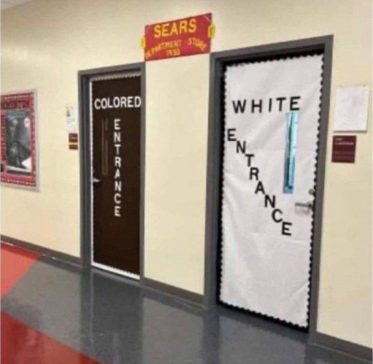 A teacher decorating their doors like this at school for black history month.

WTF