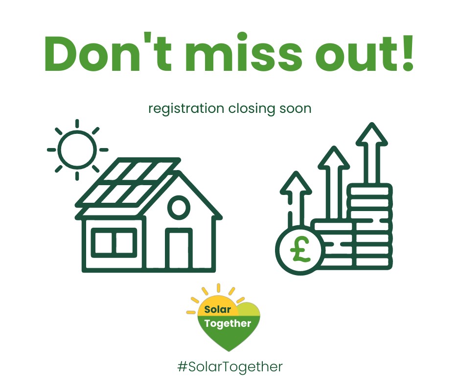 Dover District Council (@doverdc) on Twitter photo ā
Join over 2,800 other Kent households who have already registered.
āļø <a href="/SolarTogetherUK/">Solar Together</a> is a group-buying scheme, bringing households and small businesses together to get high-quality solar panels at a competitive price.
ā¹ļø Register at dover.gov.uk/solar by 31 May 2024. ā
Join over 2,800 other Kent households who have already registered.
āļø <a href="/SolarTogetherUK/">Solar Together</a> is a group-buying scheme, bringing households and small businesses together to get high-quality solar panels at a competitive price.
ā¹ļø Register at dover.gov.uk/solar by 31 May 2024.