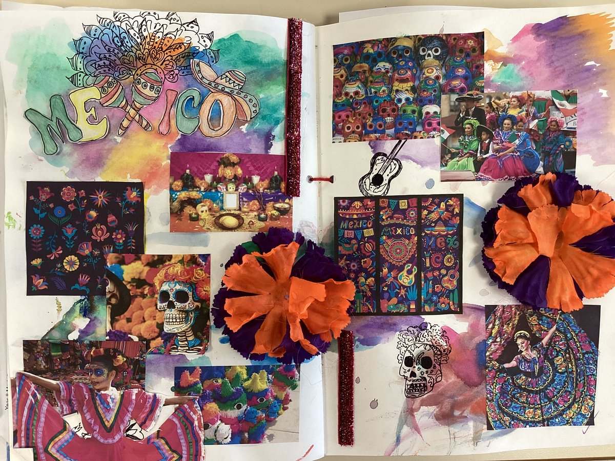 PipersArts's tweet photo. Year 8 Textiles have been creating some fantastic mood boards which are investigating Mexican culture. These will inspire their t-shirt designs. #PipersYear8 #PipersSenior https://t.co/1ZDygaPbyP