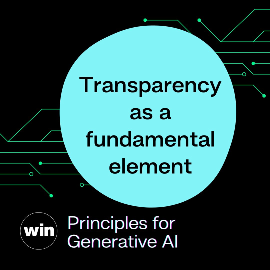 Transparency & accountability must be built into #GenAI development & use. 📝 Obligations are needed for developers in terms of record keeping/reporting/auditability of data used + labeling of AI-generated work + credit for creators if work is used. ➡️ winformusic.org/ai-principles/