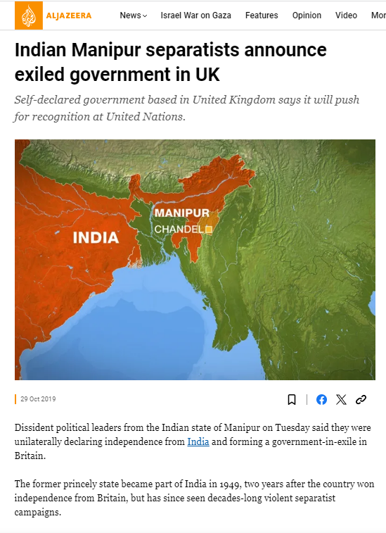 Sumkawn's tweet photo. 𝐊𝐧𝐨𝐰 𝐘𝐨𝐮𝐫 𝐂𝐢𝐭𝐢𝐳𝐞𝐧 (𝐊𝐘𝐂) 𝐢𝐧 𝐌𝐚𝐧𝐢𝐩𝐮𝐫
1. Yamben Biren, claiming to be the Chief Minister of "Manipur State Council".

2. Narengbam Samarjit, claiming to be the Minister of External Affairs and Defence of "Manipur State Council".

Both of these 2 Meitei Separatists declared the "Independence of Manipur from India" in London on the 29th of October 2019. They were speaking on behalf of the ‘Maharaja of Manipur’ to formally launch the government-in-exile- “The Manipur State Council”.

It's been 5 years since they announced self-declared independence, what did the central Govt. @PMOIndia  or NIA @NIA_India do to these anti-Indians, separatists or secessionists?

However, the Kuki-Zo demand of UT with a legislator is under the purview of the Constitution of India
#UnionTerritory4KukiZo

@narendramodi @AmitShah @PIBHomeAffairs @MIB_India @CBIHeadquarters @IPF_ORG @UNGeneva @UNHumanRights @StateDept @India_NHRC @sanjayjaiswalMP @SushantSin @TribalArmy @Spearcorps @adgpi @official_dgar @sardesairajdeep @DefenceMinIndia