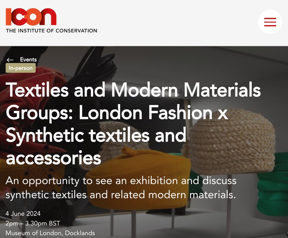 The Icon Textile and Modern Materials Group trip to visit the new exhibition  'Fashion City: How Jewish Londoners Shaped Global Style' at the Museum of London, Docklands is approaching! 

To book your place and for more information please find the link to the event in our bio.