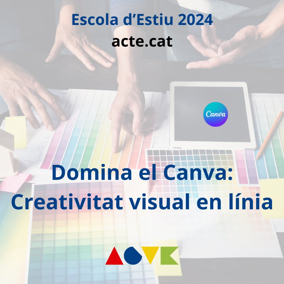 Dona vida a la teva creativitat visual! Explora les profunditats del disseny en línia amb el nostre curs d'estiu. Desenvolupa habilitats d'edició i descobreix el poder de la creativitat digital. 

acte.cat/project/domina…

#ACTEdelsMRP #EscolaEstiu2024 #25EscolaEstiu #ACTE