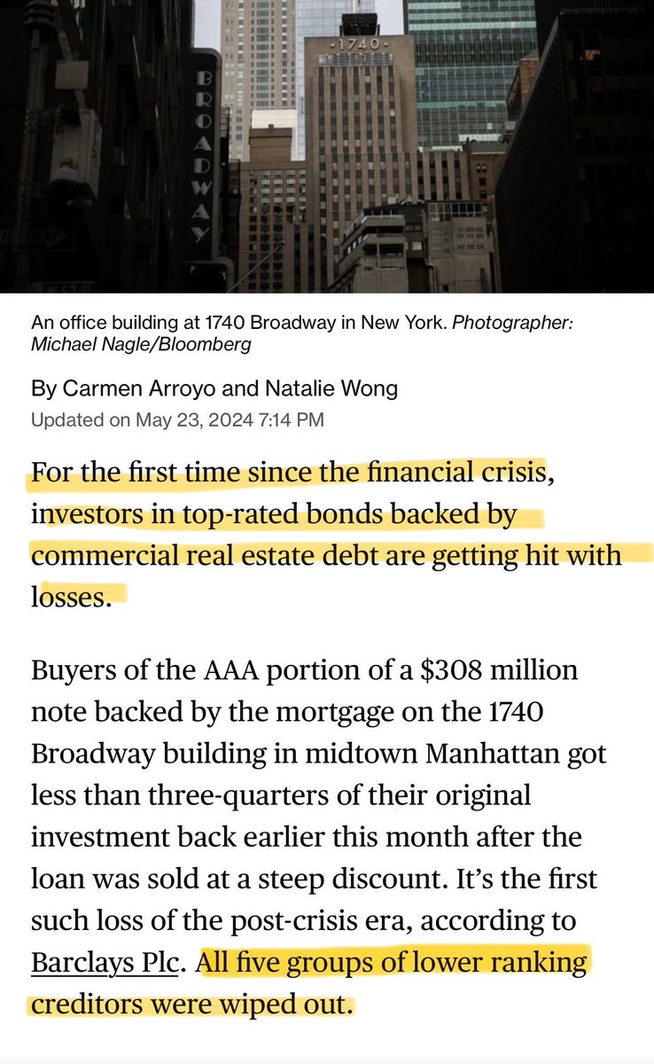 CRE debt is in distress.