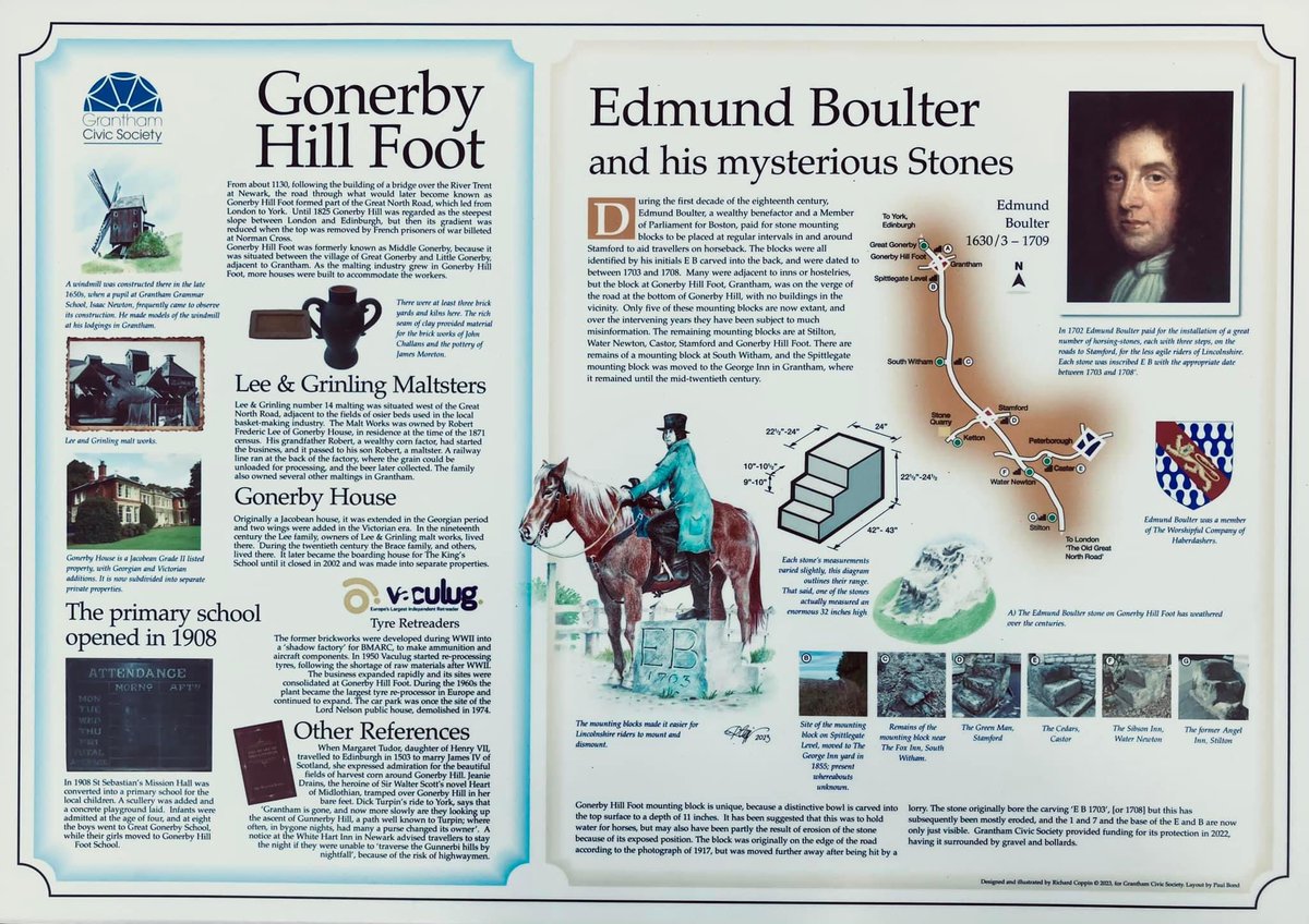 Yesterday the Boulter Stone signboard was unveiled by Bruce Keith of the Milestone Society and he presented an award to Ruth Crook of the Civic Society for her research on Edmund Boulter.