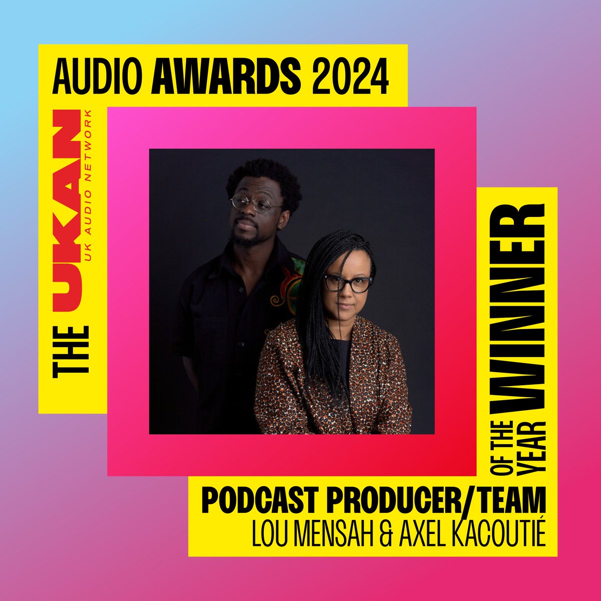 The Audio Awards (@audioawards) on Twitter photo CONGRATULATIONS to Lou Mensah and <a href="/AxelKacoutie/">Axel Kacoutié</a> for winning Podcast Producer/Team of the Year at The <a href="/UKAudioNetwork/">UKAN - UK Audio Network</a> Audio Awards 2024!
The awards nominated & voted for by the audio community to celebrate and uplift, inline with UKAN's aims of Transparency, Equity and Diversity. CONGRATULATIONS to Lou Mensah and <a href="/AxelKacoutie/">Axel Kacoutié</a> for winning Podcast Producer/Team of the Year at The <a href="/UKAudioNetwork/">UKAN - UK Audio Network</a> Audio Awards 2024!
The awards nominated & voted for by the audio community to celebrate and uplift, inline with UKAN's aims of Transparency, Equity and Diversity.