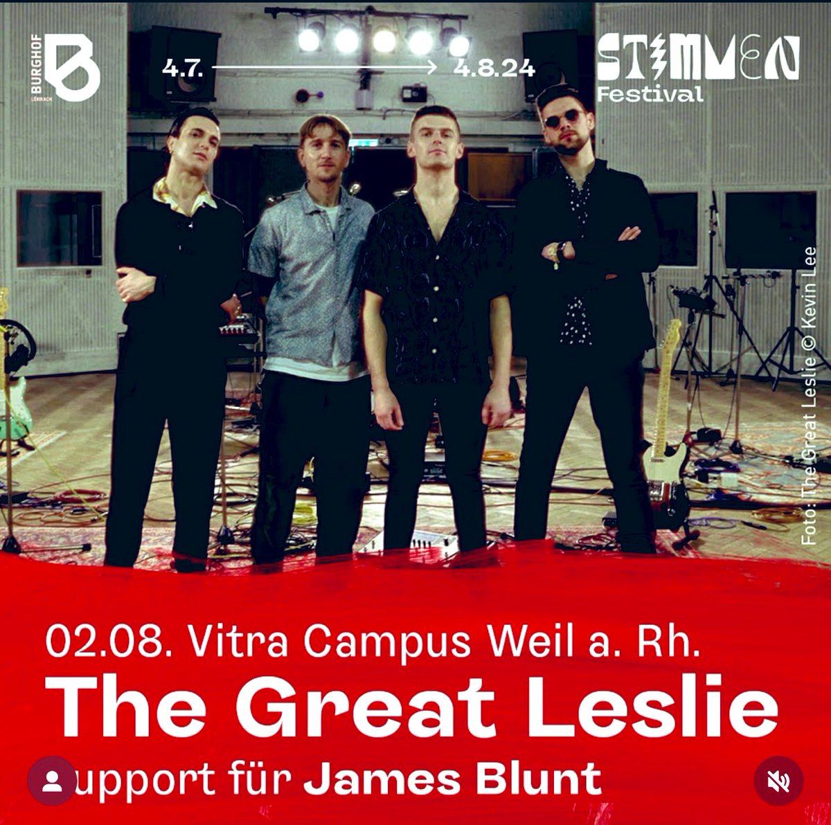 🔔FINALLY🔔 Pleased to announce we’ll be supporting the one & only @JamesBlunt @stimmenfestival in Germany in August. Still not over the fact we played with @Franz_Ferdinand & this is our 2nd major support show. HOW CRAZY IS THIS?! Like & share people. TGL & JB, what a combo!🥳