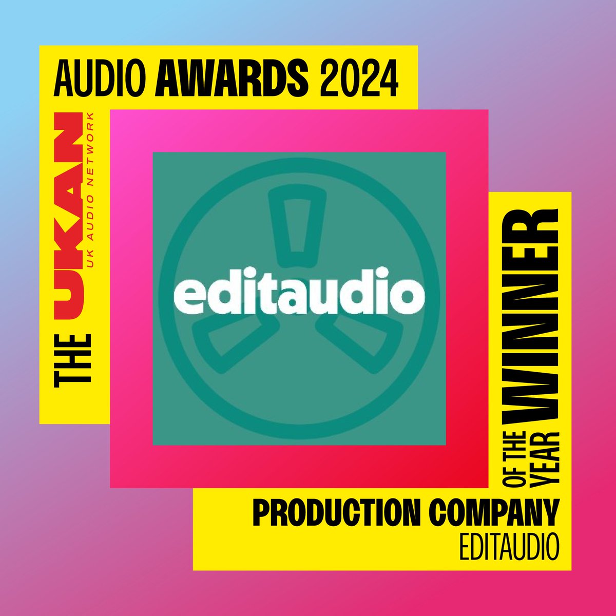 CONGRATULATIONS to <a href="/editaud_io/">editaudio</a> for winning Production Company of the Year at The <a href="/UKAudioNetwork/">UKAN - UK Audio Network</a> Audio Awards 2024!

The awards nominated and voted for by the audio community to celebrate and uplift, inline with UKAN's aims of: Transparency, Equity and Diversity.