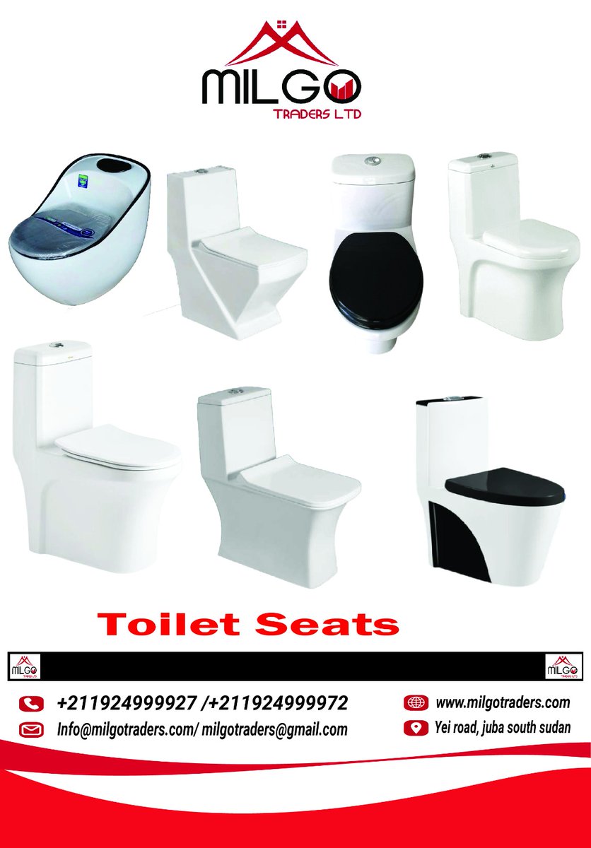 milgo_traders's tweet photo. To consider our valued customers' demands and needs, we have brought you Toilet Seats. 

To purchase the good quality one please come and visit Milgo, or you can contact us at the numbers below. 

+211 924 999 927 
+211924999972
https://t.co/1mXWtDILMM
https://t.co/KBQhZ8EGZJ https://t.co/OjFXerN2kc