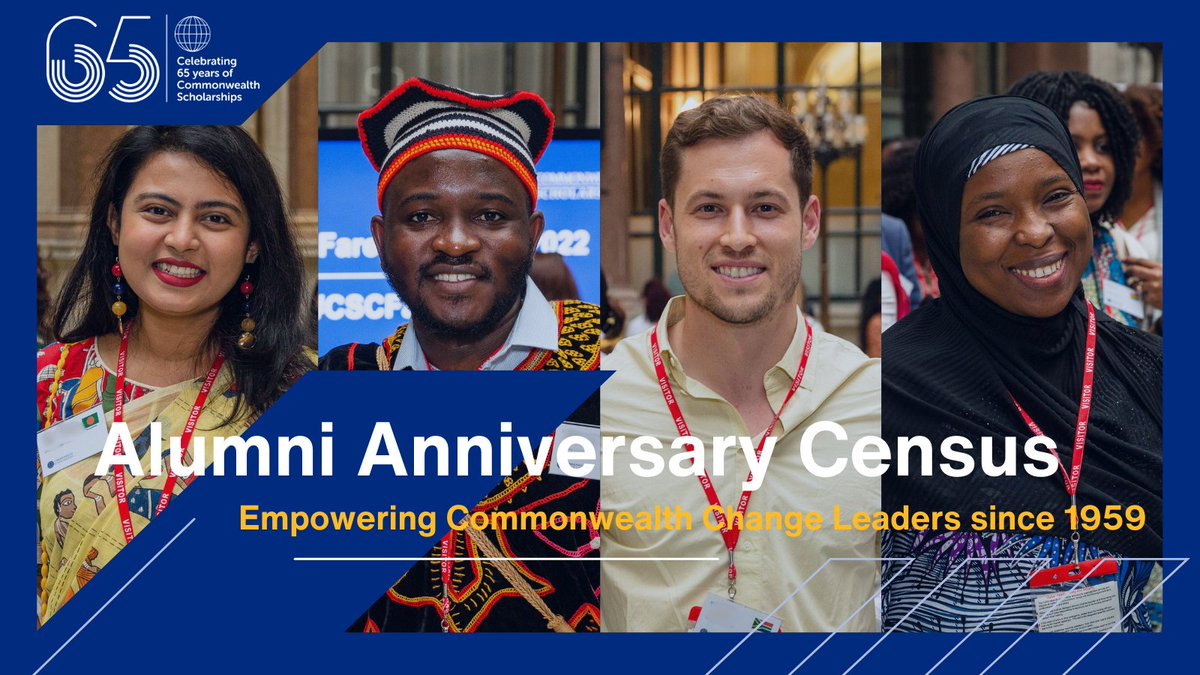 ⏰ There are just a few days left to complete our #CSC65 anniversary #AlumniCensus.

Let us know about your work, scholarship memories, and hopes for the future as we capture a snapshot of #Commonwealth Alumni in 2024.

Complete the census by 26 May: bit.ly/3xvgXM7