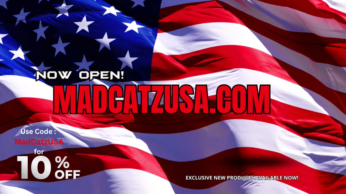 📢 We are pleased to announce a limited-time promotion at our store! Exclusive new products available now! 🗽 USA only 🗽 Use code: MadCatzUSA for 10% off 🤯 While supplies last ⏳ #MadCatz 🔗 madcatzusa.com/shop-all/