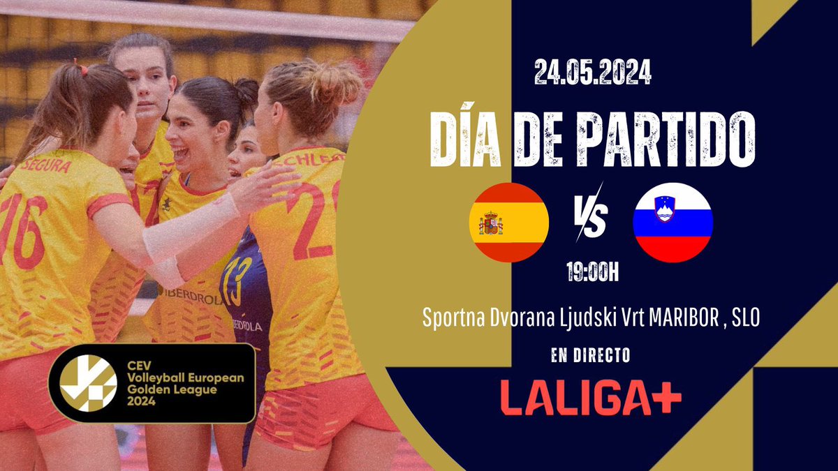 🇪🇸💪🏽 VIERNES de mucho voleibol >> 

#EuroLeagueW |📍En Maribor (SLO 🇸🇮)… 

Las Leonas del Vóley buscarán su primer triunfo en la Liga Europea ante la anfitriona Eslovenia 💥

⏰ 19:00h 

📺 En DIRECTO a través de <a href="/LaLigaPlus/">LALIGA+</a>