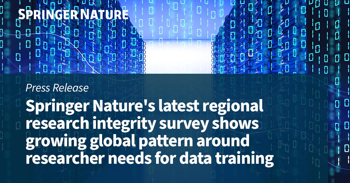 Springer Nature's latest research integrity survey, focused on Japan, shows a high proportion of Japanese researchers have access to research integrity training and highlights data training as the greatest unmet need. Read our press release to learn more: group.springernature.com/jp/group/media…
