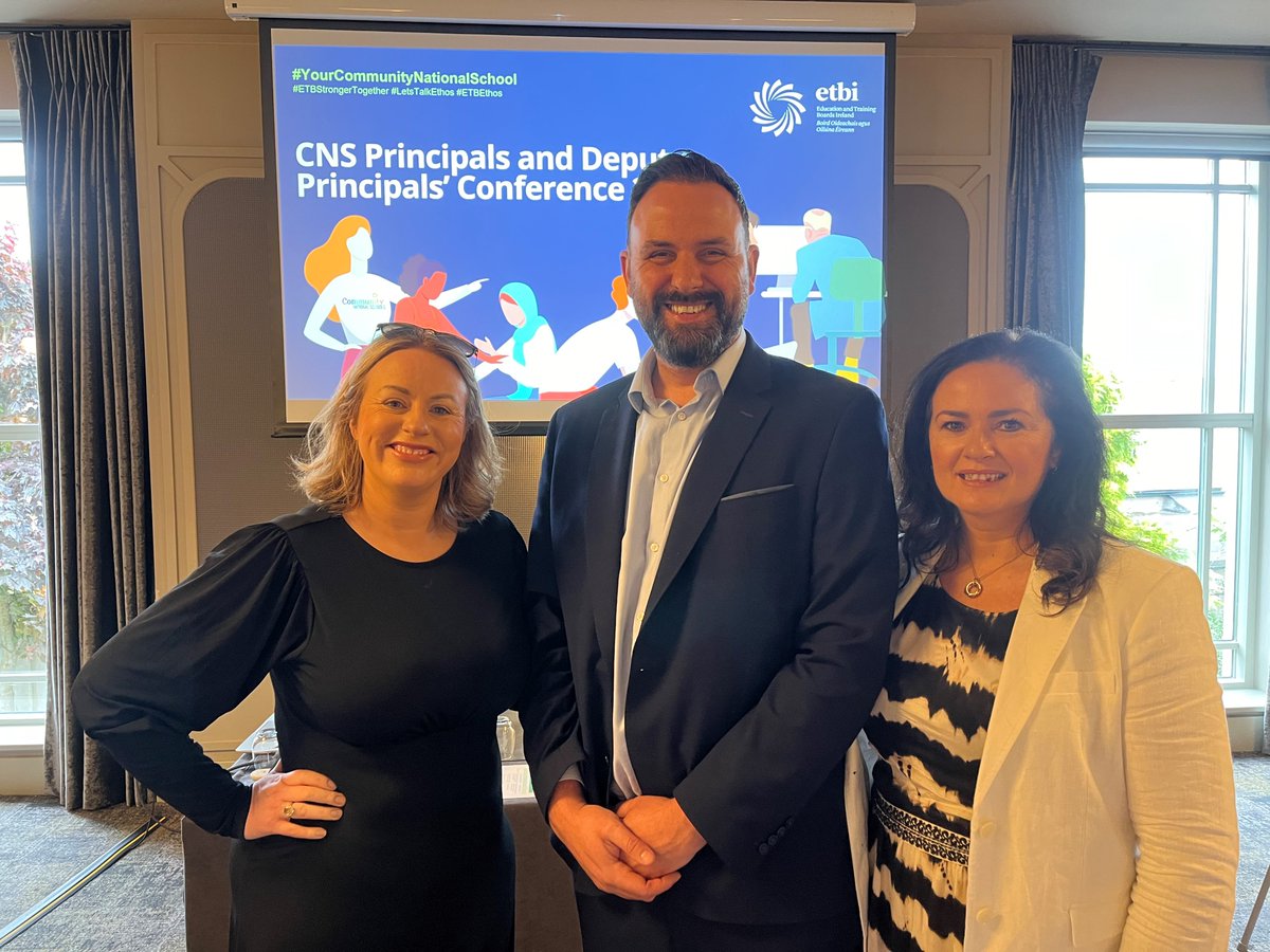 We are welcoming our Principals and Deputy Principals' to day two of our Community National Schools Conference. Pictured here is Deirdre Burke @LimClareETB Dr Seamus Conboy and @JohFitzMIC ETBI. #YourCommunityNationalSchool #ETBStrongerTogether #ETBEthos #LetsTalkEthos