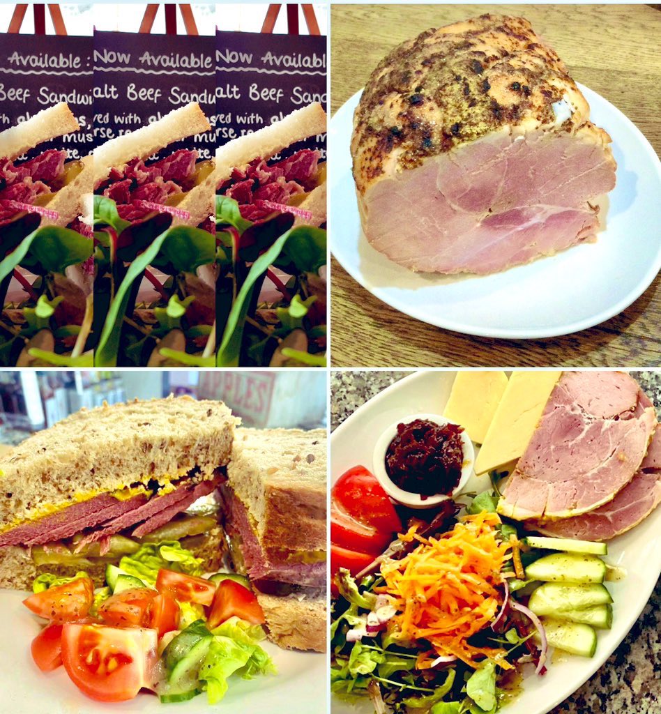 Local hand-carved ham joins salt beef on the counter today, to star  in our sandwiches and salads
#Whitstable  #localfood #eatin #takeaway