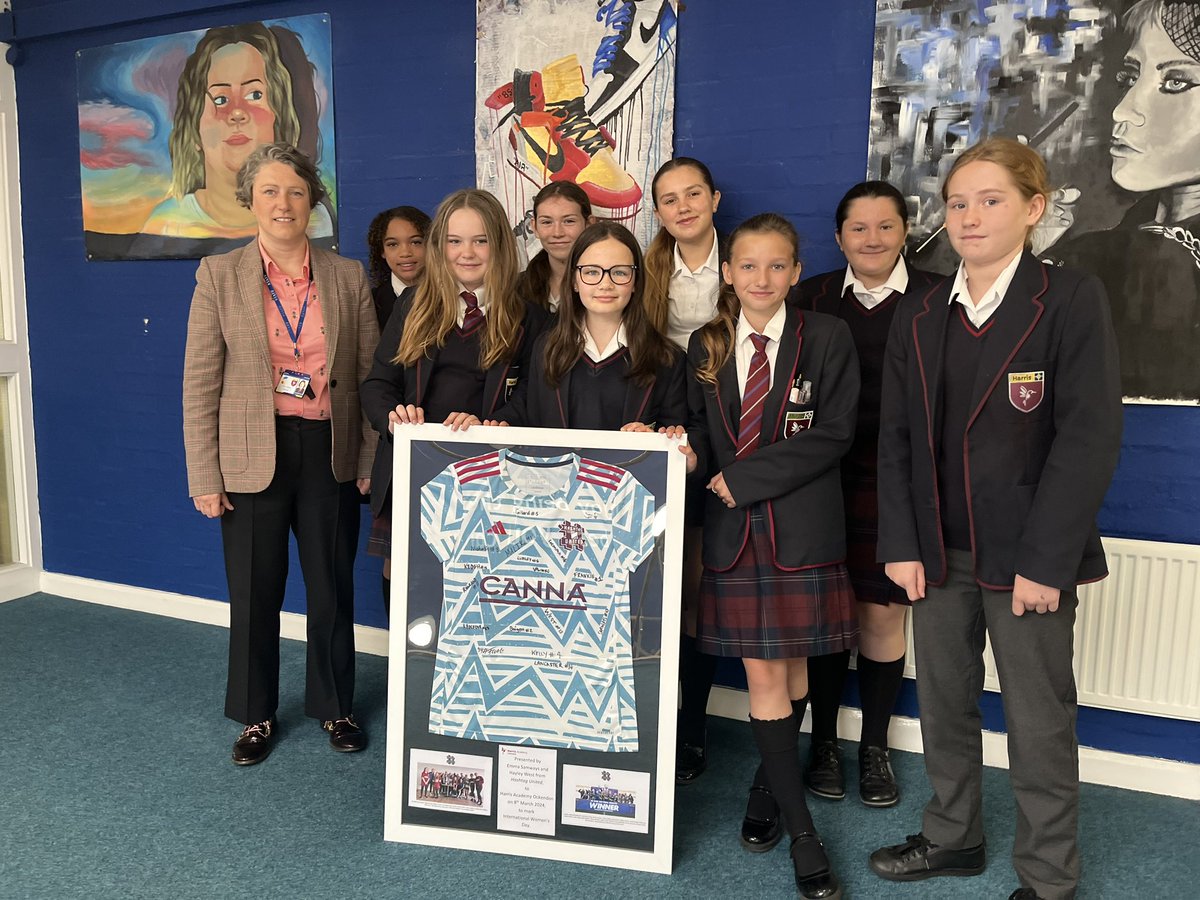 Some of our year 7 girls football team had hot chocolate Friday with Ms Rainey this morning to celebrate the success they’ve had this season. Thank you again to <a href="/hashtagutdwomen/">Hashtag United FC Women</a> for the signed shirt. We look forward to hopefully working with you again next season! 🏆⚽️🥳