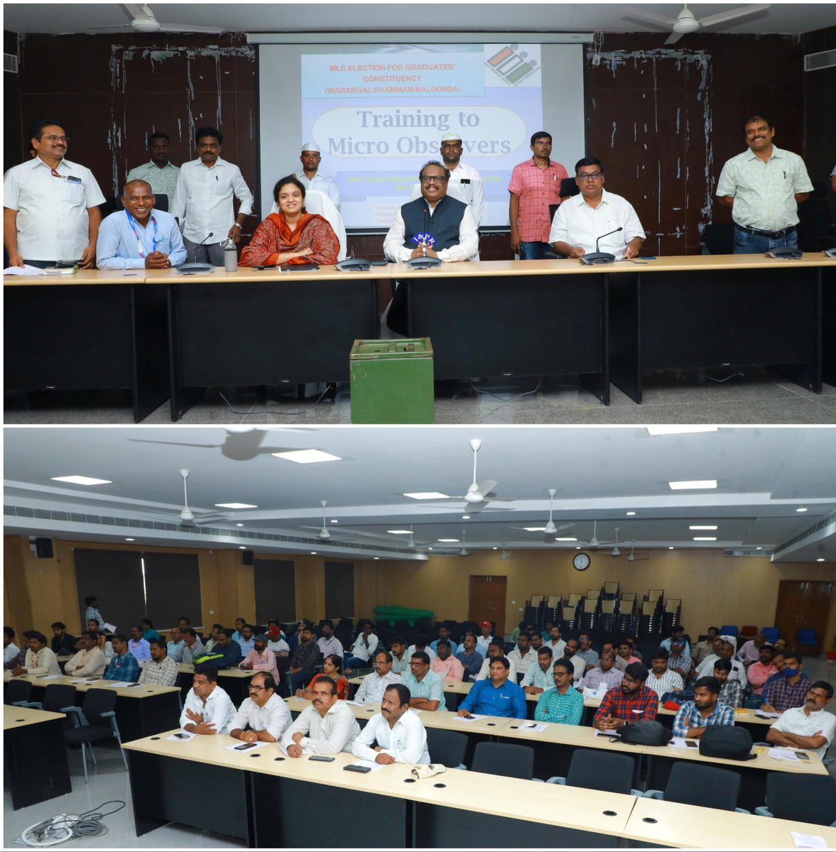 Deo_Suryapet's tweet photo. District Election Officer along with AC LB, MLC- Elections-2024 SLMT &amp; DLMTs has conducted training to Micro Observers, at meeting hall, IDOC complex Suryapet.@CEO_Telangana @ECISVEEP @Iamsvr2222 https://t.co/cw8hpjCc3v