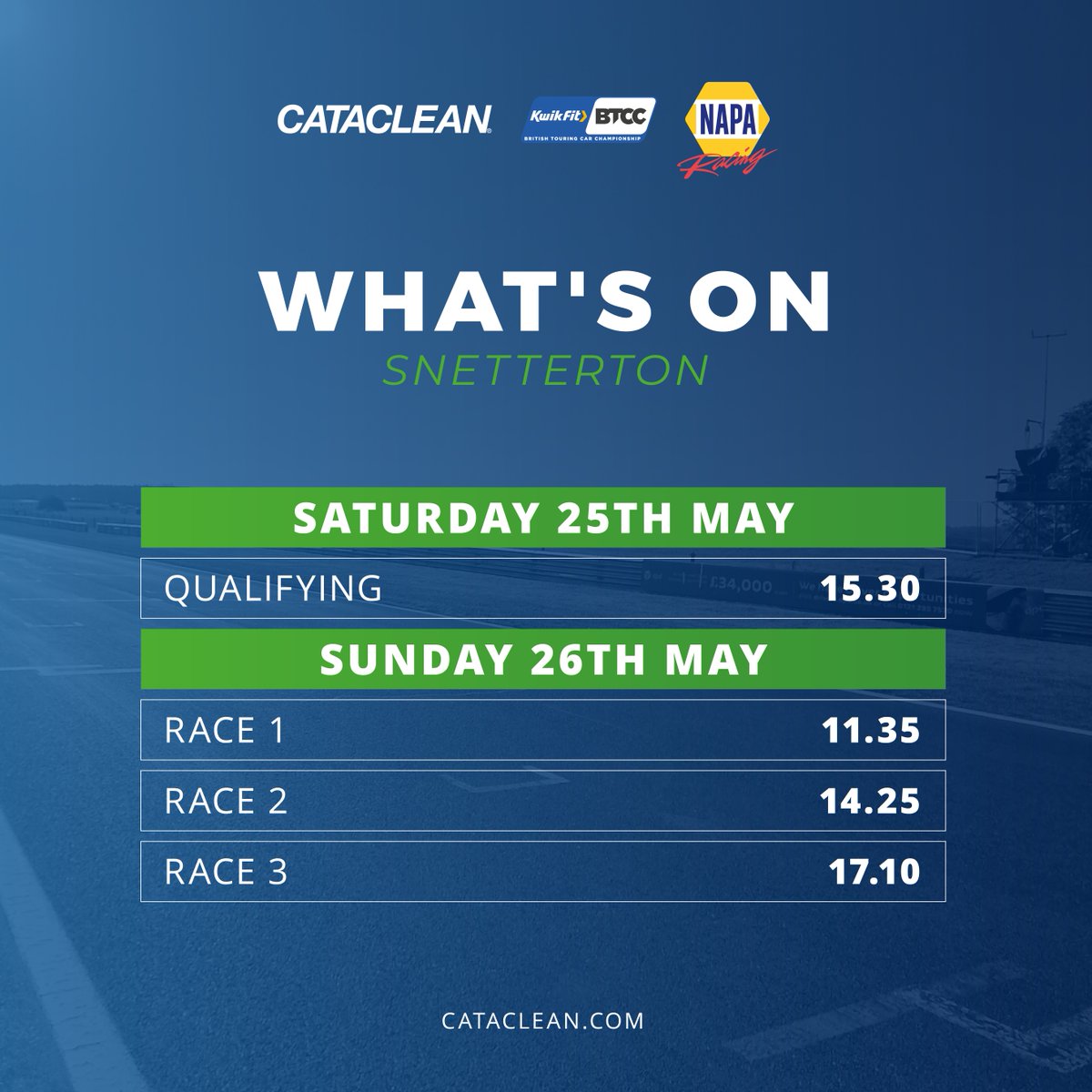 It’s nearly time to get back out on the track 👊🏻 Make sure you’re ready! 👀 #Cataclean #NAPARacingUK #BTCC