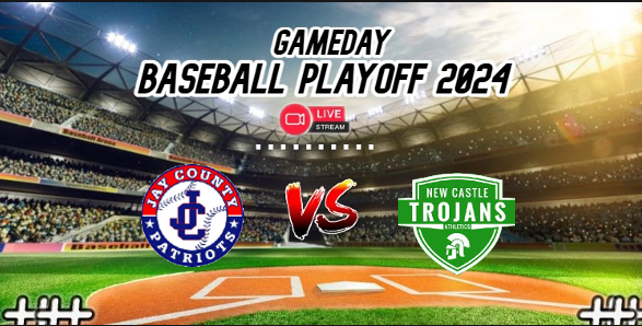 IHSAANetwork (@network_ihaa) on Twitter photo New Castle vs Jay County🚨⚾️Baseball Playoff🚨
📺Live On: bit.ly/3wobsBl
today @ 7:30p.
<a href="/JayCoBaseball/">Jay County Baseball</a> <a href="/JayCoPatriots/">Jay County Athletics</a> <a href="/JCMarchingPats/">JC Marching Patriots</a> <a href="/PatriotBarstool/">Patriot Barstool</a> <a href="/Principal_JCHS/">JC Jr-Sr HS Principal</a> <a href="/NCTrojans/">New Castle Trojans</a> <a href="/NCTrojansBSBL/">New Castle Trojans Baseball</a> <a href="/NCMS_Trojans/">NCMS Athletics</a> <a href="/OldNewcastleHse/">@OldNewcastleHse</a> New Castle vs Jay County🚨⚾️Baseball Playoff🚨
📺Live On: bit.ly/3wobsBl
today @ 7:30p.
<a href="/JayCoBaseball/">Jay County Baseball</a> <a href="/JayCoPatriots/">Jay County Athletics</a> <a href="/JCMarchingPats/">JC Marching Patriots</a> <a href="/PatriotBarstool/">Patriot Barstool</a> <a href="/Principal_JCHS/">JC Jr-Sr HS Principal</a> <a href="/NCTrojans/">New Castle Trojans</a> <a href="/NCTrojansBSBL/">New Castle Trojans Baseball</a> <a href="/NCMS_Trojans/">NCMS Athletics</a> <a href="/OldNewcastleHse/">@OldNewcastleHse</a>