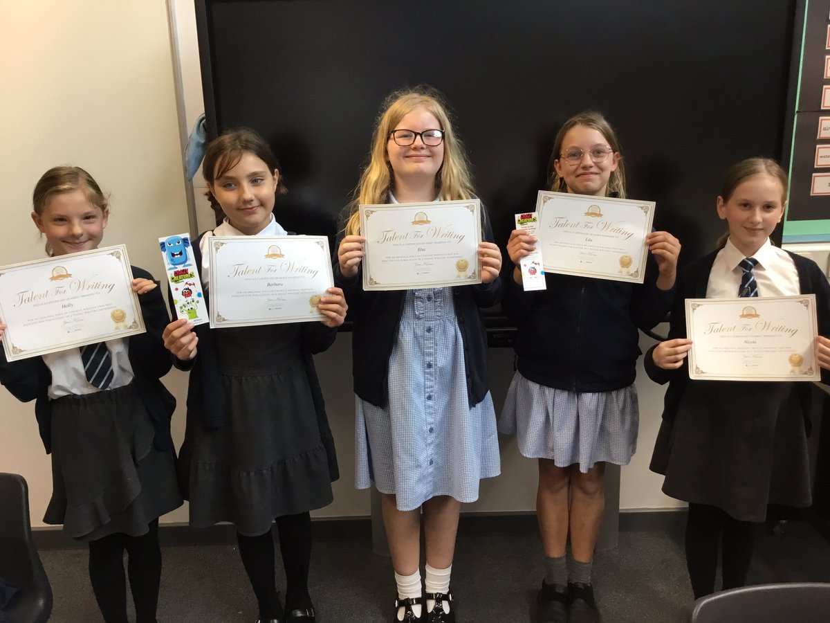 QRA_2025Y6's tweet photo. Congratulations to these girls who’s work has been selected for publication. The all wrote a short story at home which has been selected by Young Writers for publication in August. #qrabump https://t.co/S4CkZABlBv